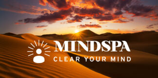 The MindSpa super-app logo in the middle of the dessert.