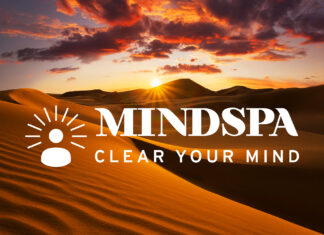 The MindSpa super-app logo in the middle of the dessert.